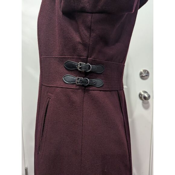 Kenneth Cole Women’s 10 Long Wool Dress Coat A-Line Fit & Flare Buckle Detail Me - Picture 12 of 16